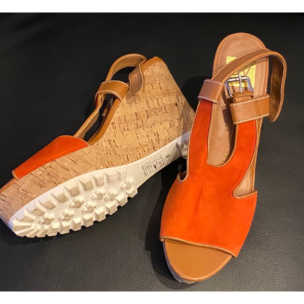 Suede wedge heels